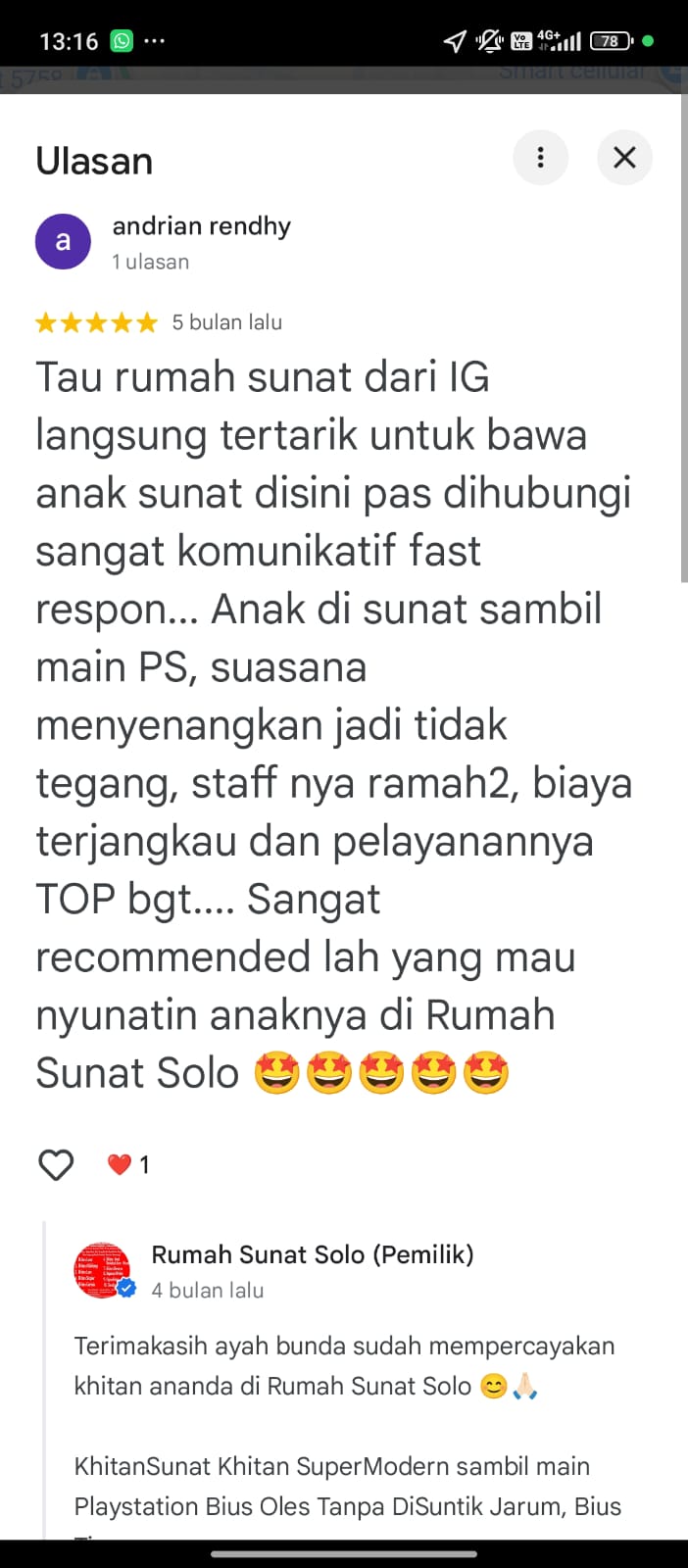 Testimoni pasien Rumah Sunat Solo 2